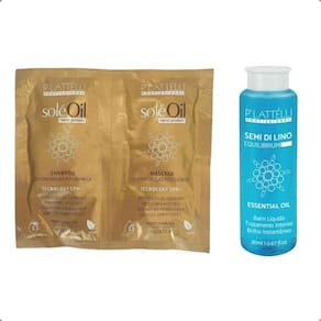 Kit Reconstrução e Brilho Intenso 02 Sache Solé Oil + 01 Semi Di Lino