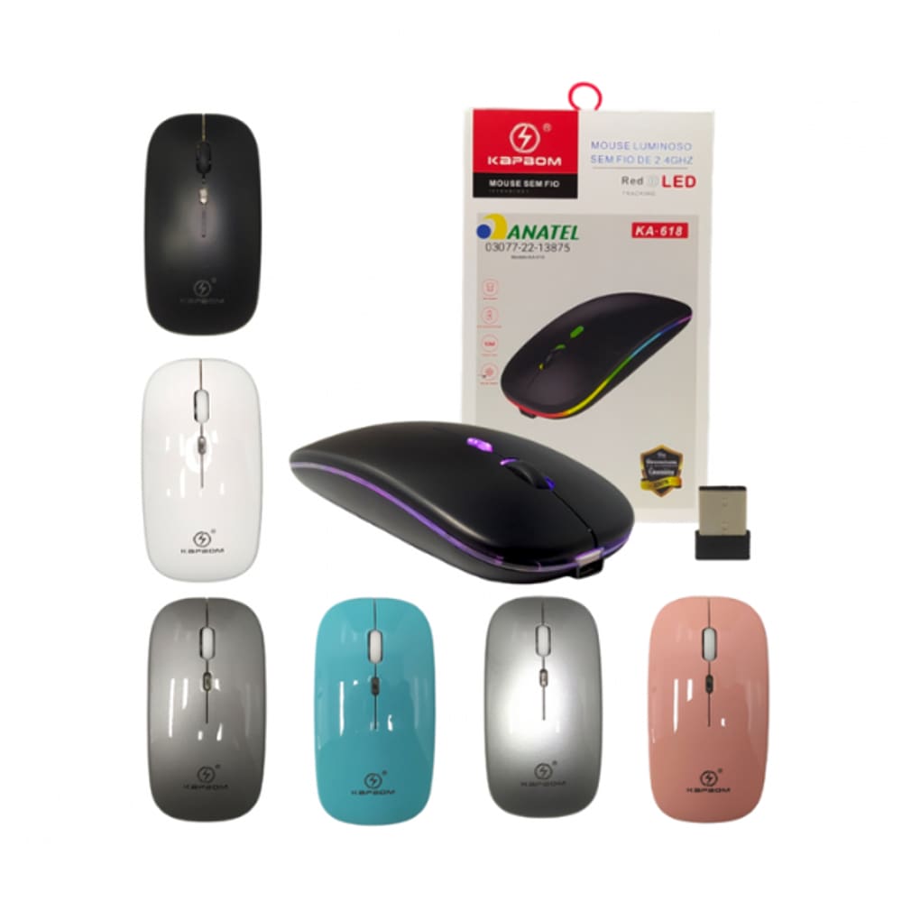 Mouse Sem Fio 2.4GHz KA-618 Conforto e Estilo
