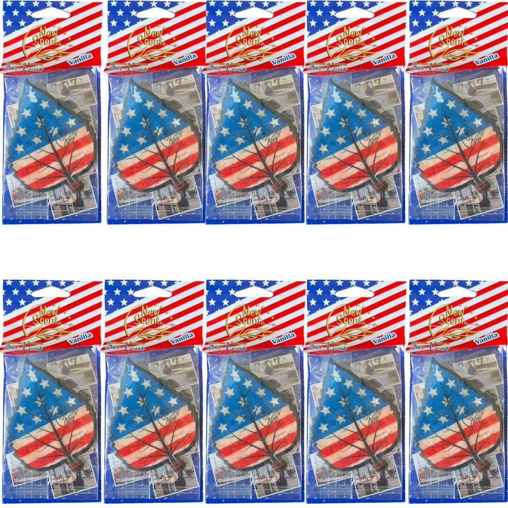 Kit 10 Folha Aromatizantes Cheirinho Carro e Ambiente Vanilla Air Leaf New Scent
