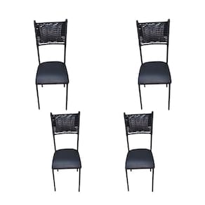 Kit 4 cadeira para cozinha e sala de jantar moderna luxo