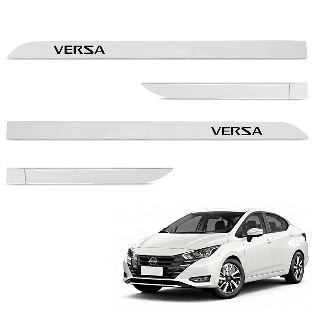 Jogo De Friso Lateral Versa 2017 A 2024 Branco Diamond