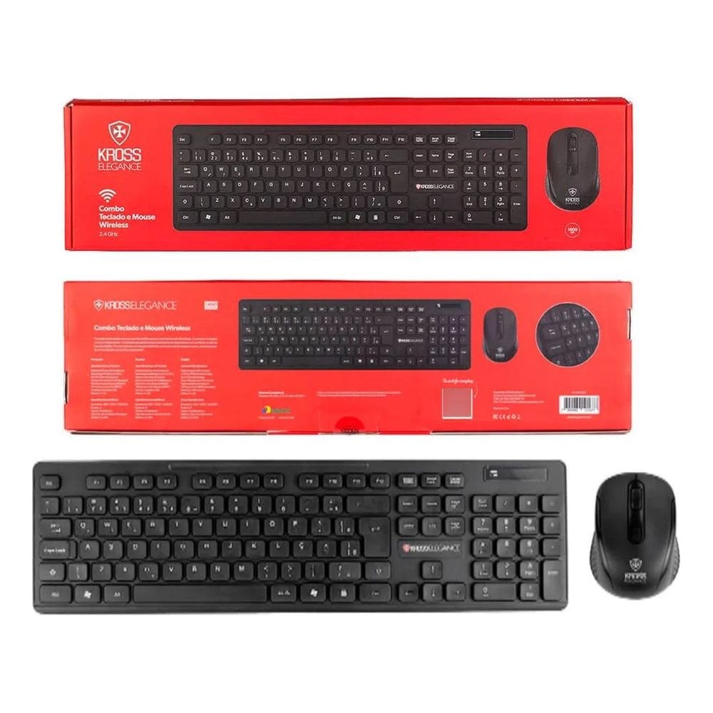 Combo Teclado E Mouse Sem Fio Ke-km558 Kross Elegance