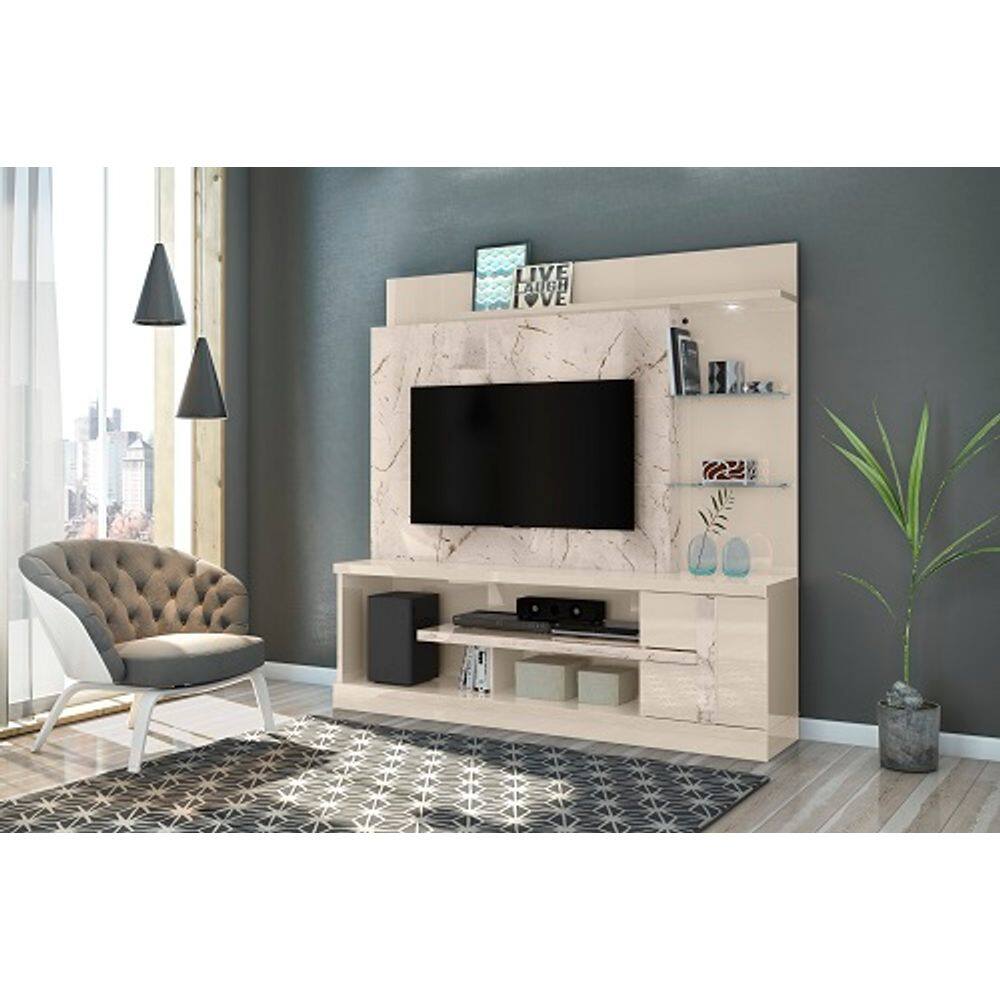 Home Theater Alan Calacata/Off White - Madetec Móveis