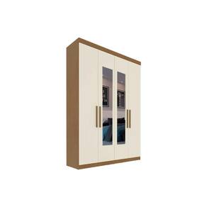 Guarda Roupa Solteiro 4 Portas (2 c/ Espelho) e 2 Gavetas PH 1714 Carvalho Vermontt/Off White - Herval