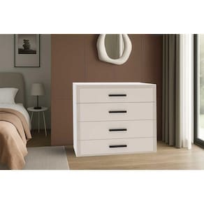 Cômoda Casal Valência c/ 4 Gavetas Freijo/Creme - Politorno