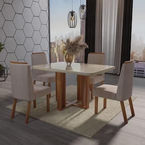 Sala de Jantar 120x80 Paola Tampo OFF-White 4 Cad Bom Pastor