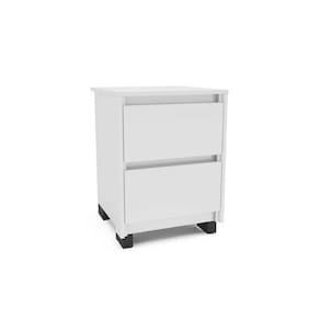 Mesa Cabeceira Casal Coimbra c/ 2 Gavetas Branco - Politorno