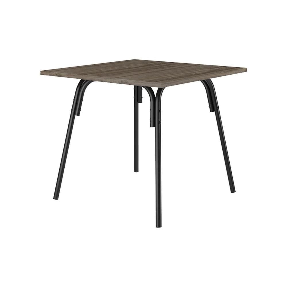 Mesa de Sala Jantar 1569 c/ Tampo Madeirado 90cm Preto/Legno - Carraro