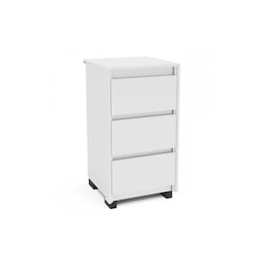 Mesa Cabeceira Infantil Coimbra c/ 3 Gavetas Branco - Politorno