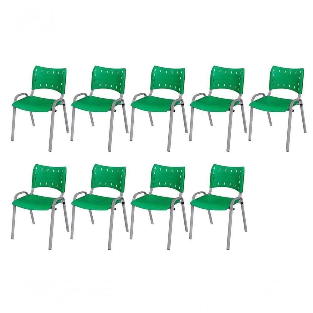 Cadeira Iso Base Cinza, , , Escritório - Verde Kit 9 Peças