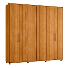 Guarda-roupa Casal Miró Ripado Com Escada 6 Portas 4 Gavetas - 7 Decor Cinamomo