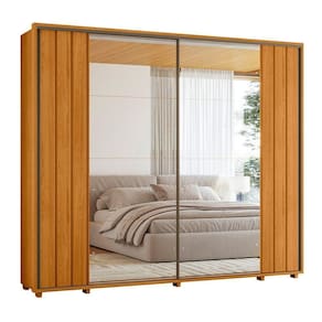 Guarda-roupa Casal Dalí Ripado Com Escada 2 Portas 8 Gavetas 2 Portas C/ Espelho - 7 Decor Cinamomo