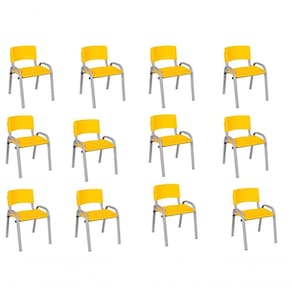 Kit 12 Cadeiras Infantil Iso, , Base Cinza- Amarelo