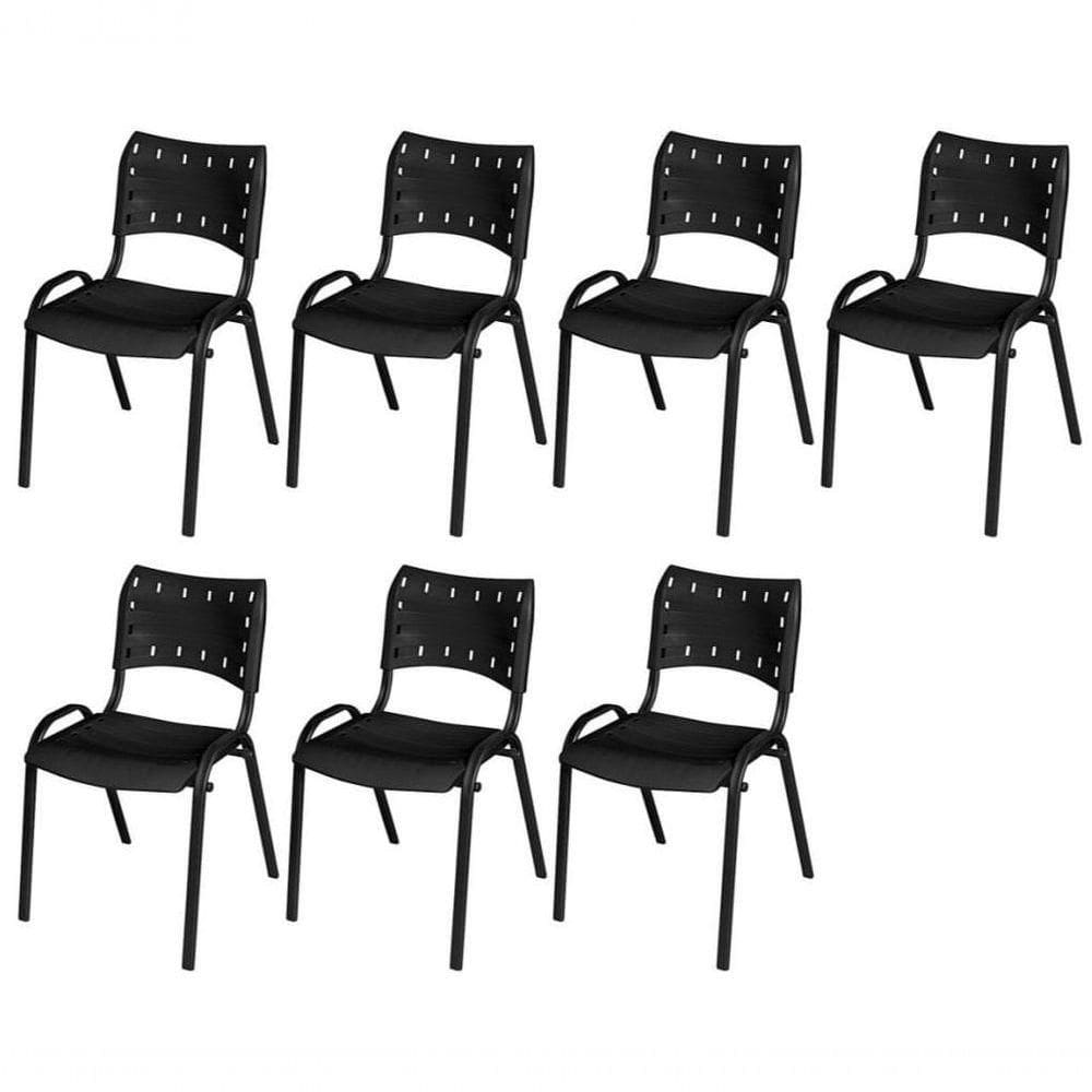 Cadeira Iso Base Preto , , Escritório - Preto Kit 7 Peças