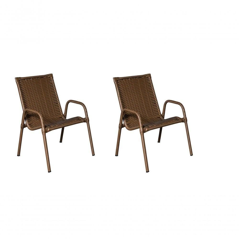 Kit 2 Cadeiras Ipanema Area Externa, Jardim Junco Bronze
