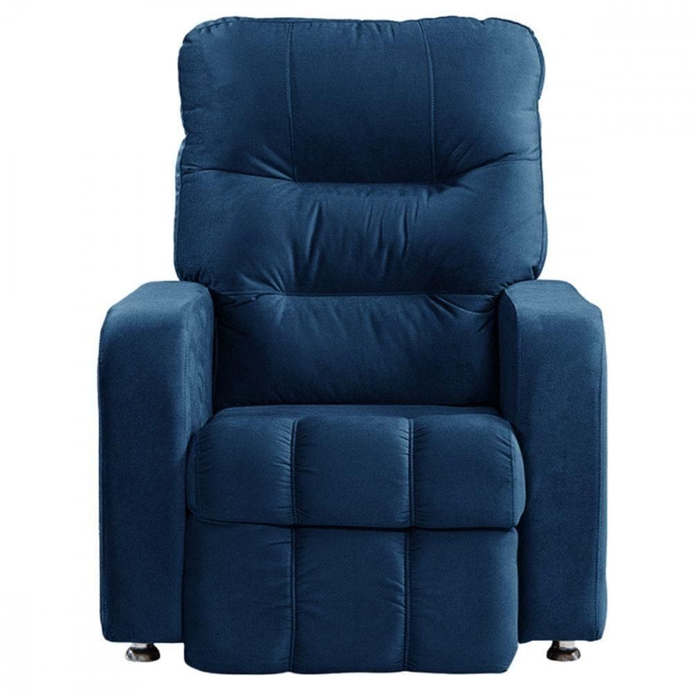 Poltrona Reclinavel Do Papai Maldivas Veludo Azul Marinho Azul