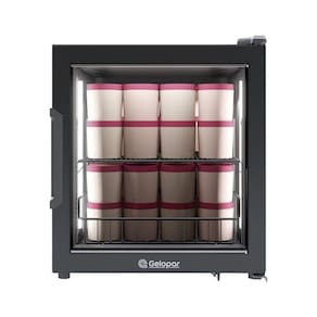 Refrigerador Bancada Com Porta De Vidro 85l Gfb75cb Gelopar Expositor All Black 110v