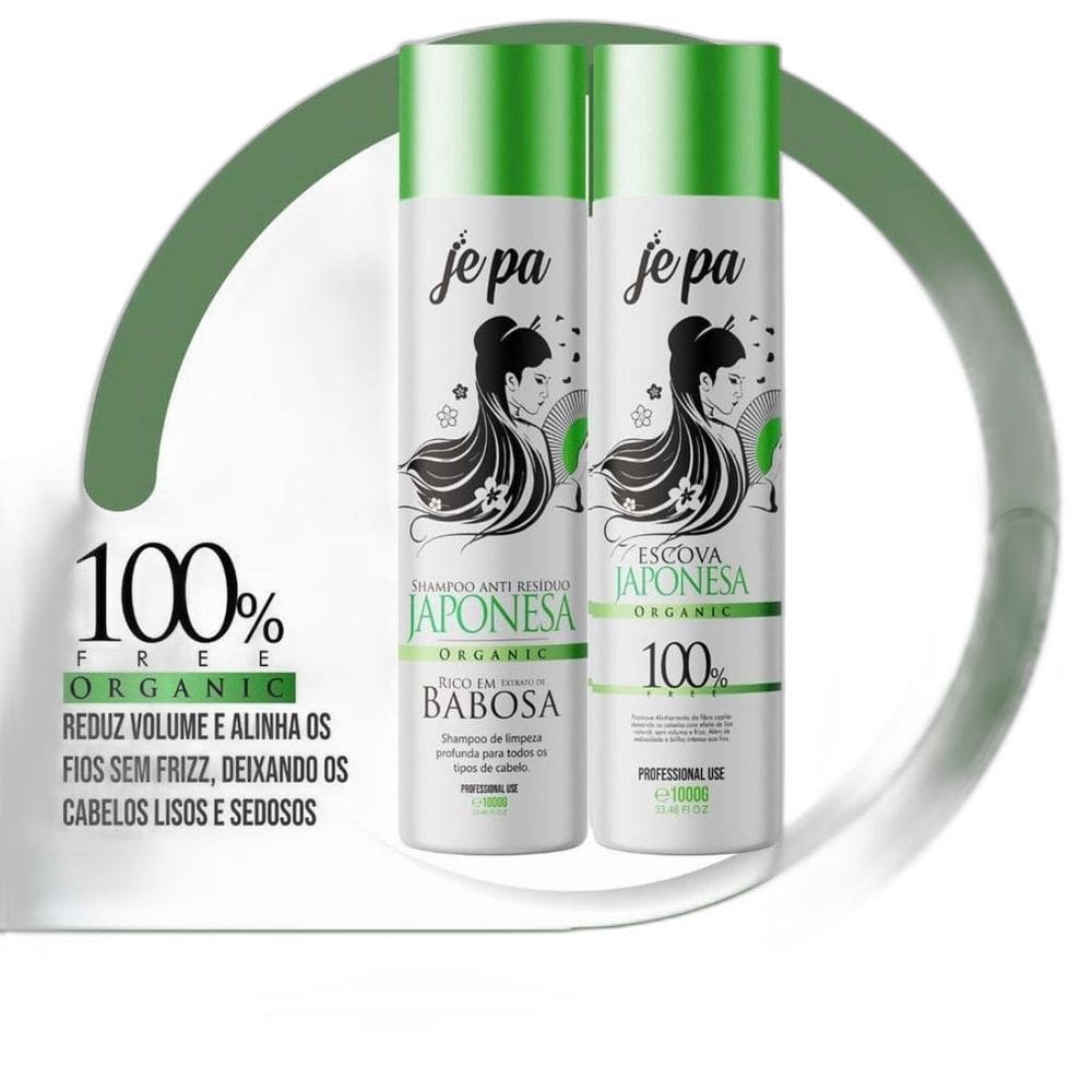 Kit Escova Progressiva Japonesa Jepa 100% Organic 1L