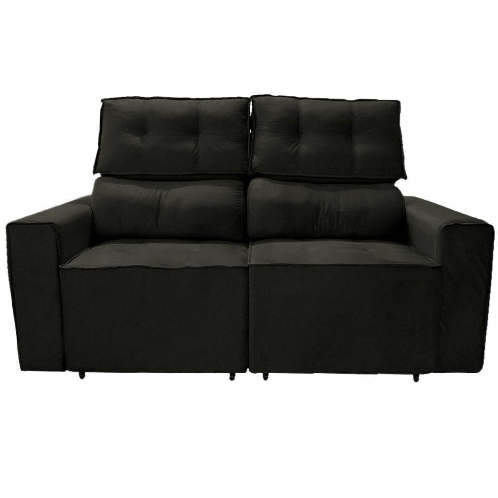 Sofá Para Sala Reclinavel Price 180cm Suede Super Brown Marrom Escuro