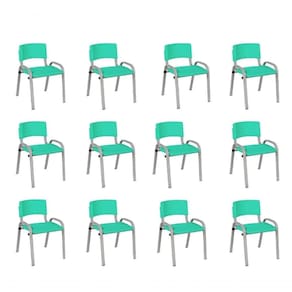 Kit 12 Cadeiras Infantil Iso, , Base Cinza Verde água