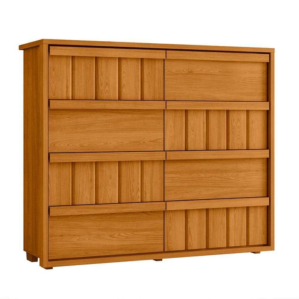 Cômoda Tarsila 100% Mdf Ripado 8 Gavetas - 7 Decor Cinamomo