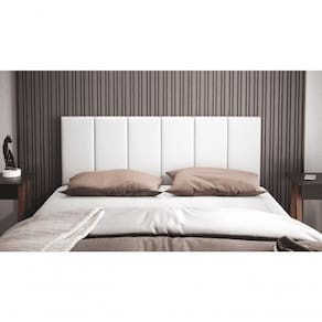 Cabeceira Casal Clara 1,40 Almofadada Corino Branco