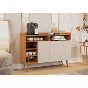 Buffet Aparador 3 Portas Nichos Retro Elba Nature/off White