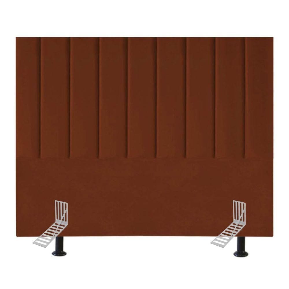 Cabeceira Cama Casal Queen Size 160 Cm Lívia Veludo E Frame Terracota