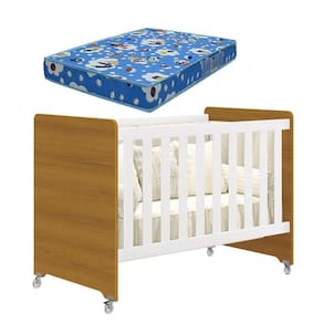 Berço Americano Evolution 4 Em 1 Branco Acetinado Savana Com Colchão Ortobom - Reller