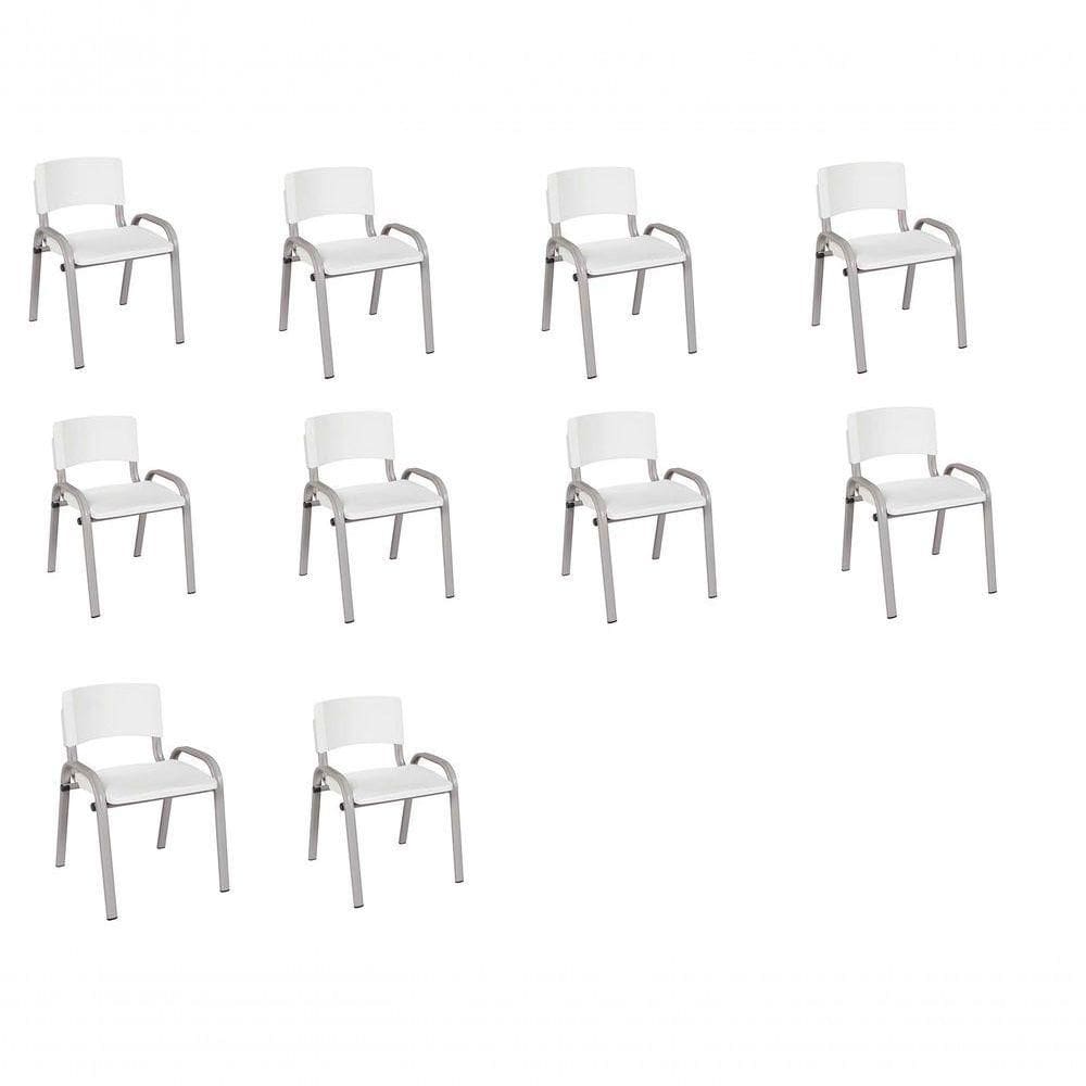 Kit 10 Cadeiras Infantil Iso, , Base Cinza Branco