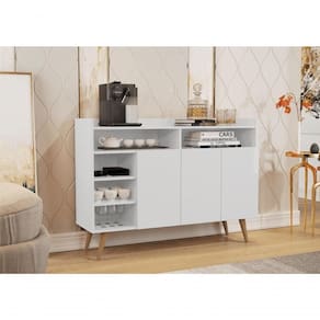 Buffet Aparador 3 Portas Nichos Retro Elba Branco