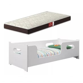 Cama Solteiro Montessoriana 100% Mdf + Colchão Solteiro 188x88 Prodormir - Branca