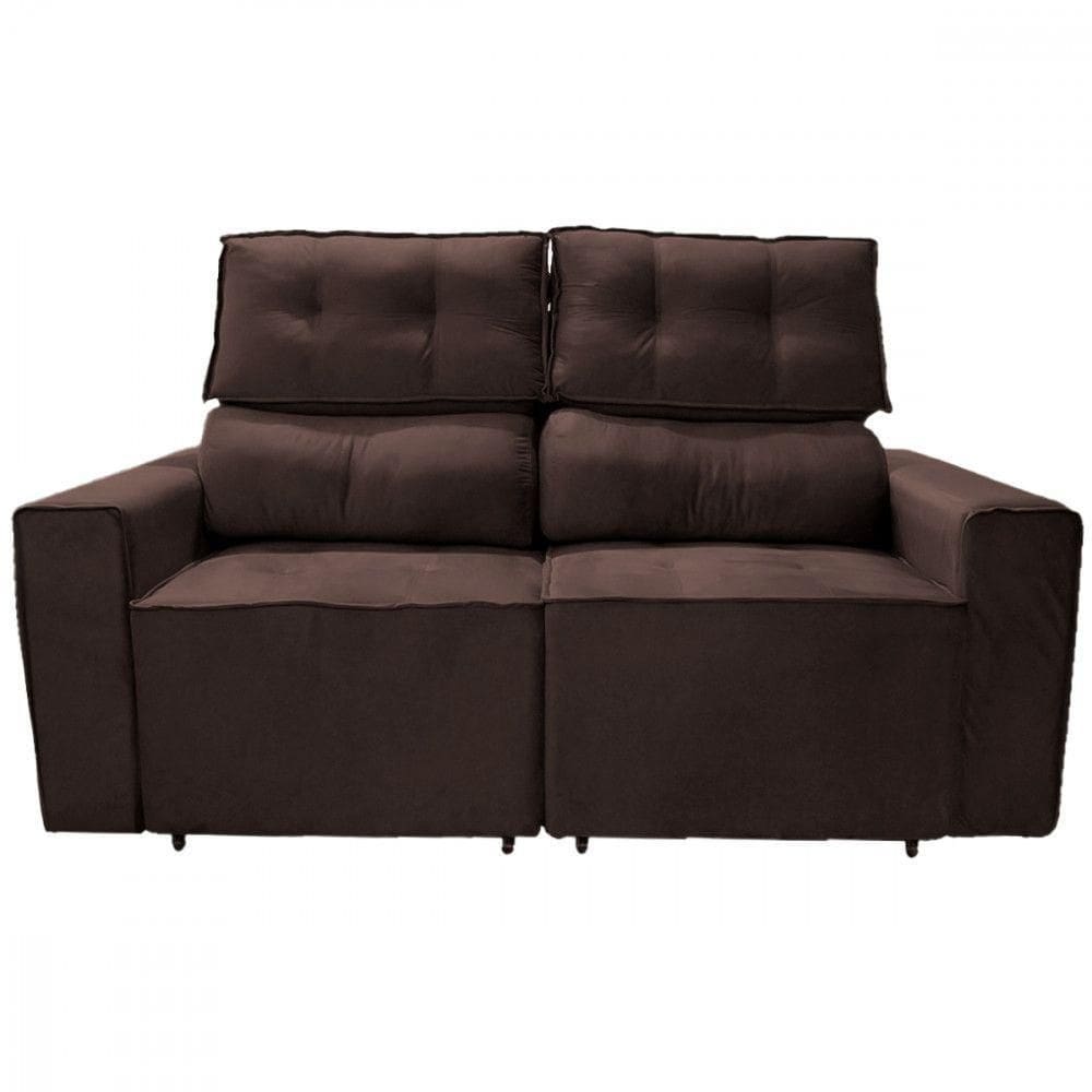 Sofá Para Sala Reclinavel Estofado Price 180cm Suede Café