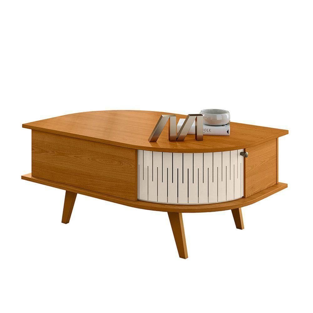 Mesa De Centro Retrô Indianápolis - 7 Decor Cinamomo E Off White