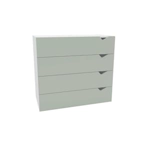Cômoda Casal Porto c/ 4 Gavetas Branco/Verde - Politorno