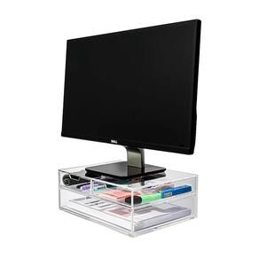 Gaveteiro Acrílico Escritório Home Office 3 Gavetas Transparente