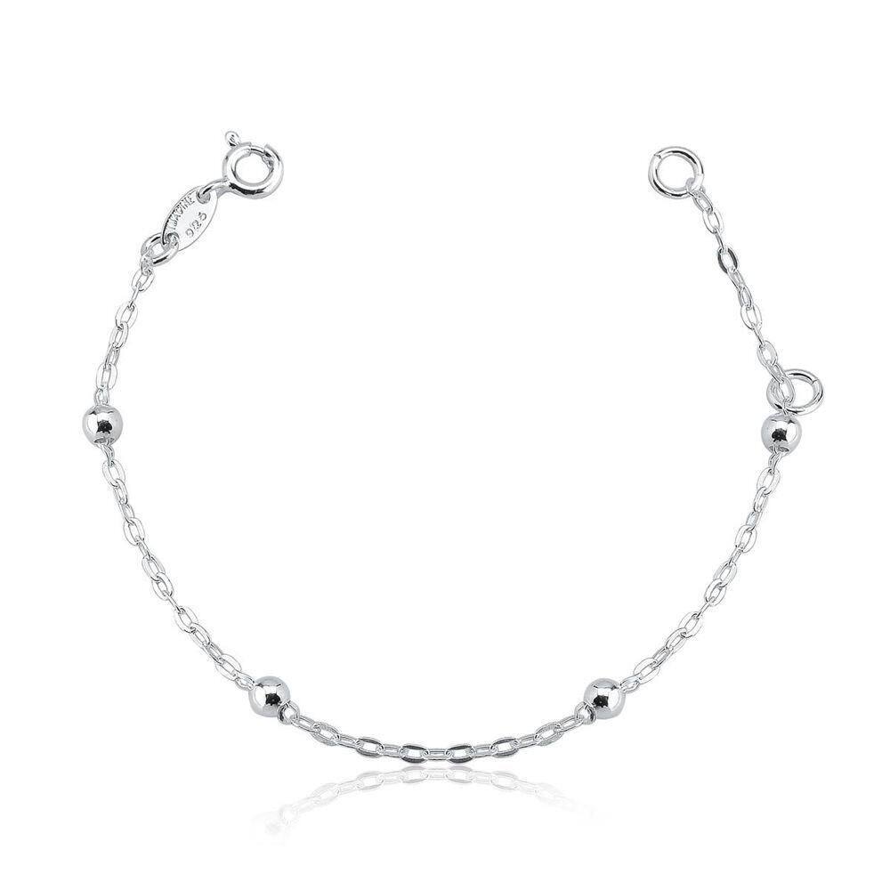 Pulseira Infantil Bolas 3mm Prata 925