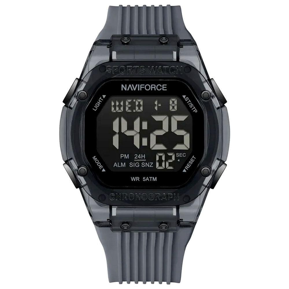 Relógio Digital Esportivo Luminoso Pulseira De Silicone 50m à Prova D`água Cinza