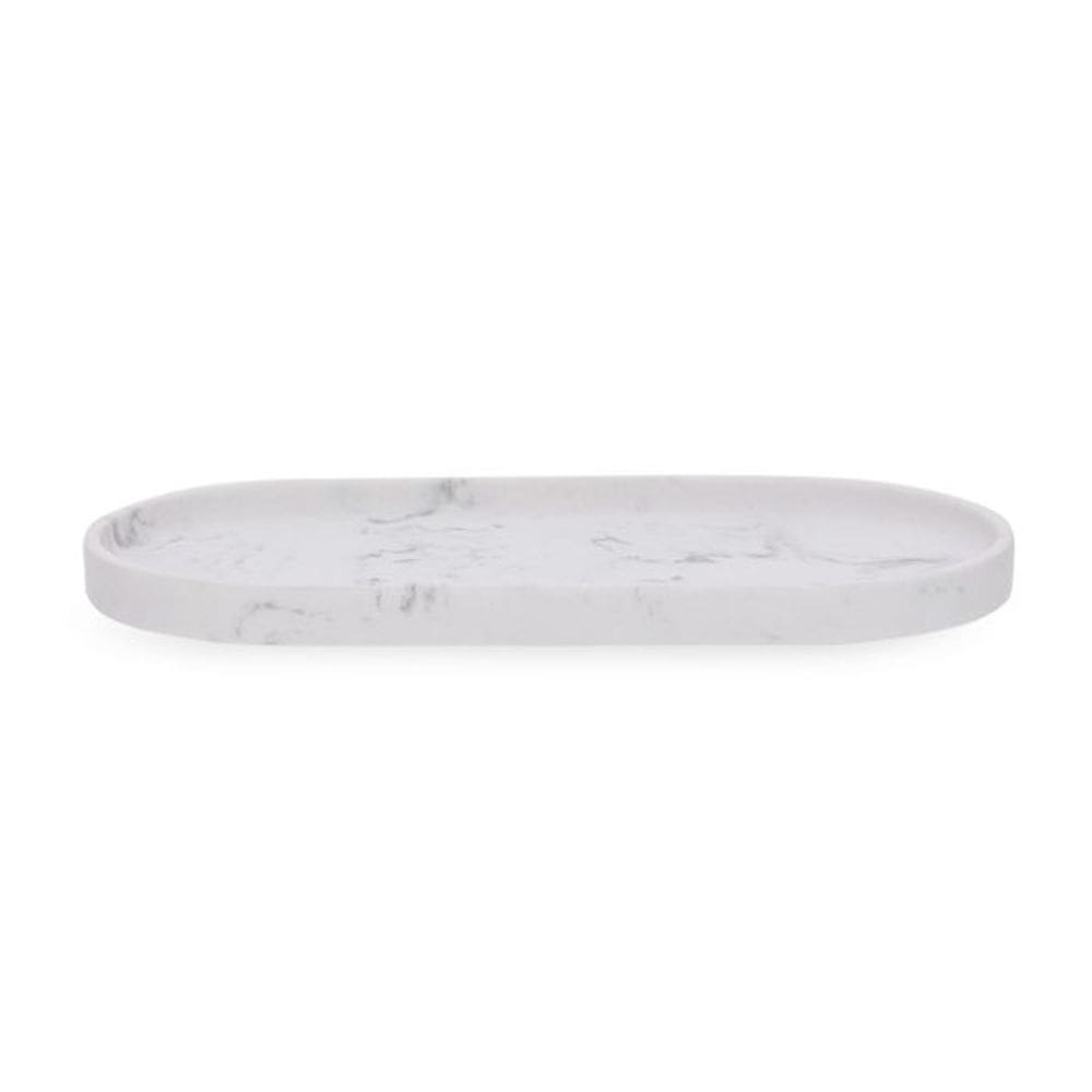 Bandeja Em Polirresina Estilo Marmore 30Cm