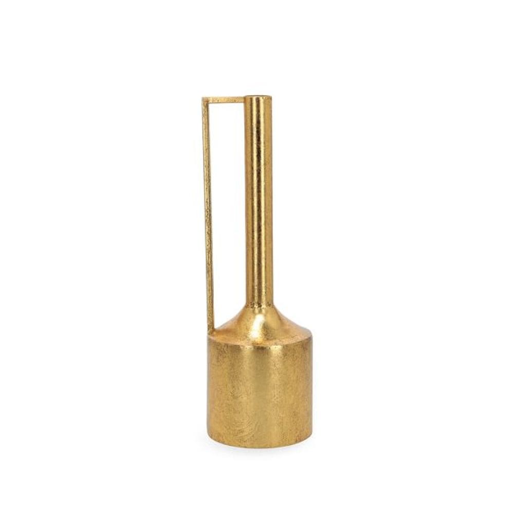 Vaso Em Metal Dourado Com Alça 50Cm