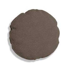Almofada Bolacha Redonda Cookie 40x40 Cm Veludo 7 Decor Marrom