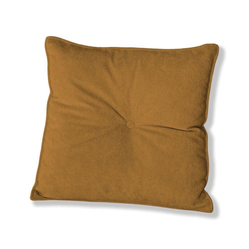 Almofada Quadrada Tina Com Botão Central 50x50 Cm Boucle 7 Decor Terracota