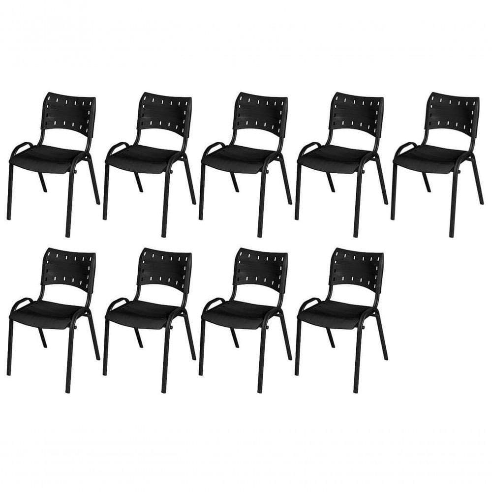 Cadeira Iso Base Preto , , Escritório - Preto Kit 9 Peças