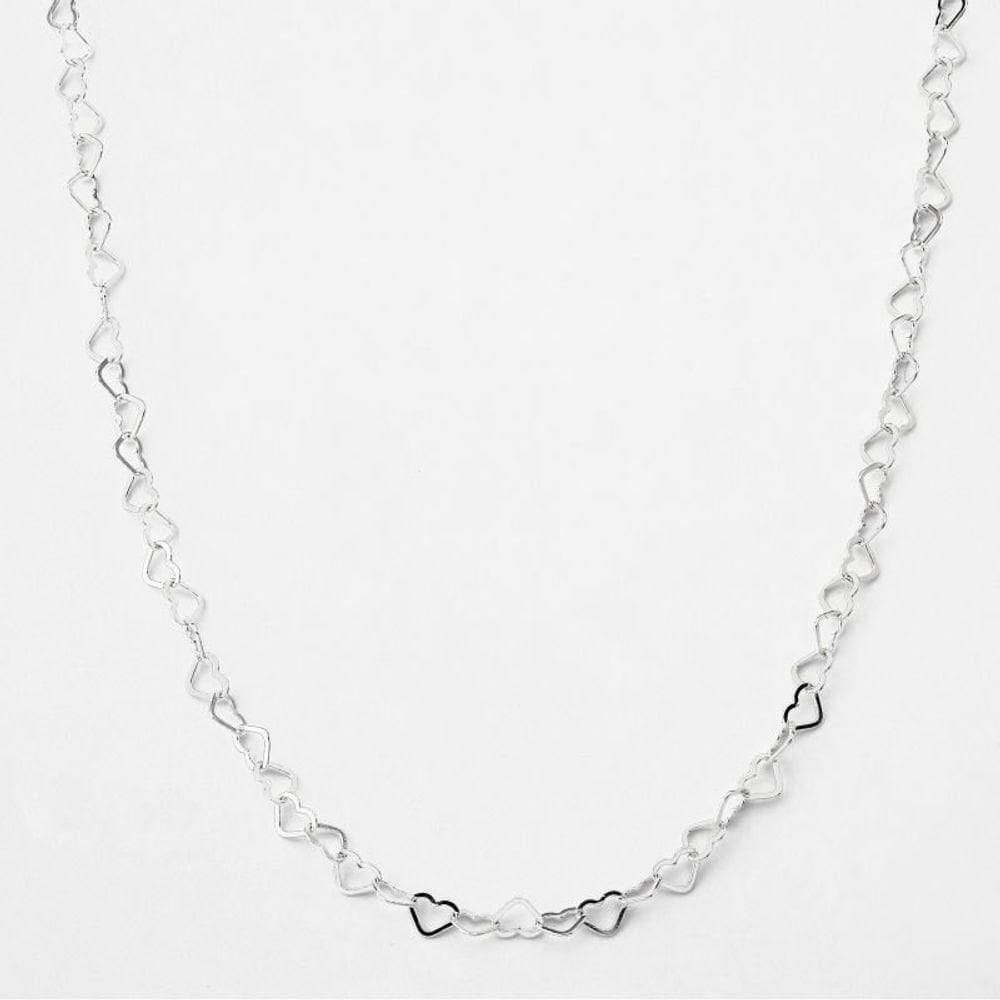 Colar Corrente Elo Coração Prata 625