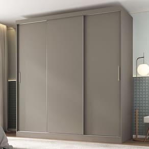 Guarda-roupa 3 Portas Araçá Cabecasa Madeiramadeira  Cinza