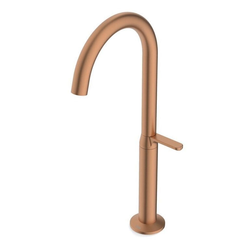 Kit com 3 Torneira para Lavatório de Mesa Bica Alta Design Rose Gold Matte