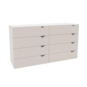 Cômoda Casal Porto c/ 8 Gavetas Branco/Creme - Politorno