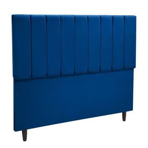 Cabeceira Cama Casal Veludo Premium Azul Marinho