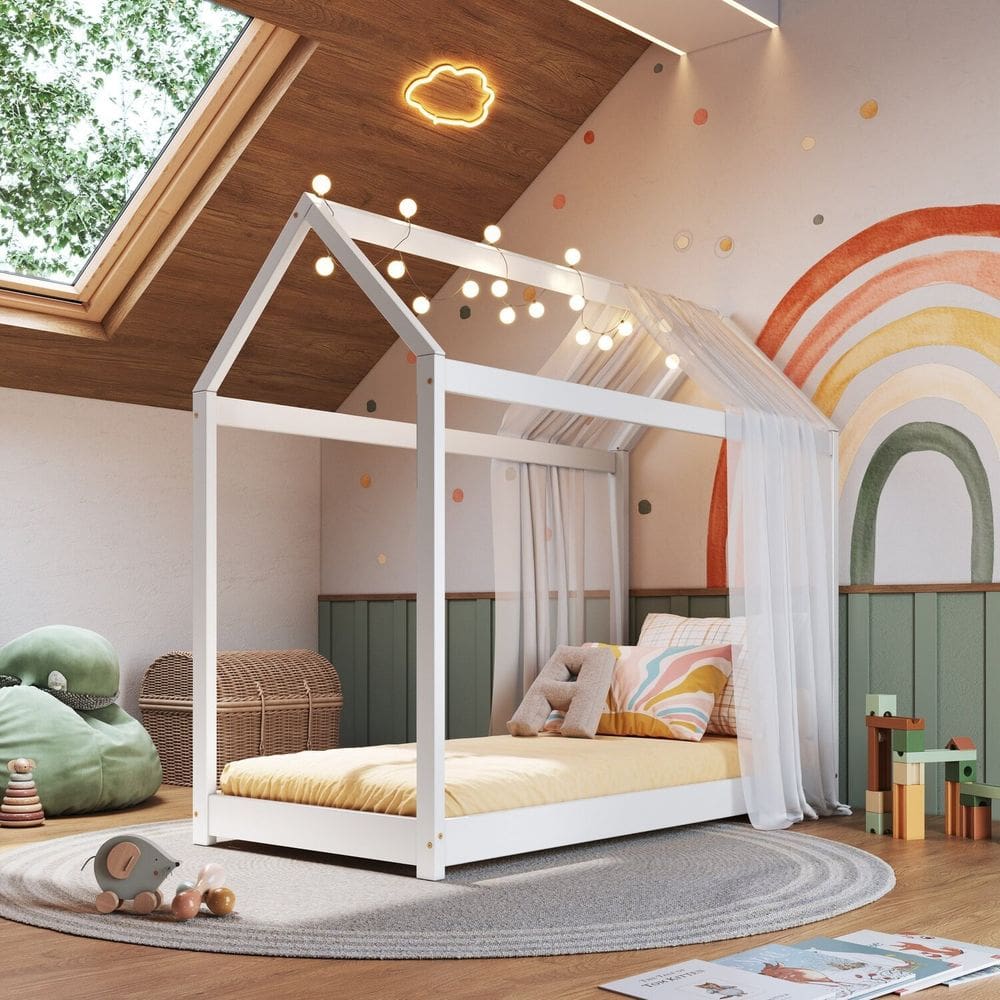 Cama Infantil 100% Madeira Maciça Maria Branco
