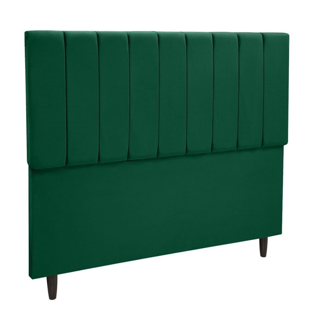 Cabeceira Cama Casal Veludo Premium Verde